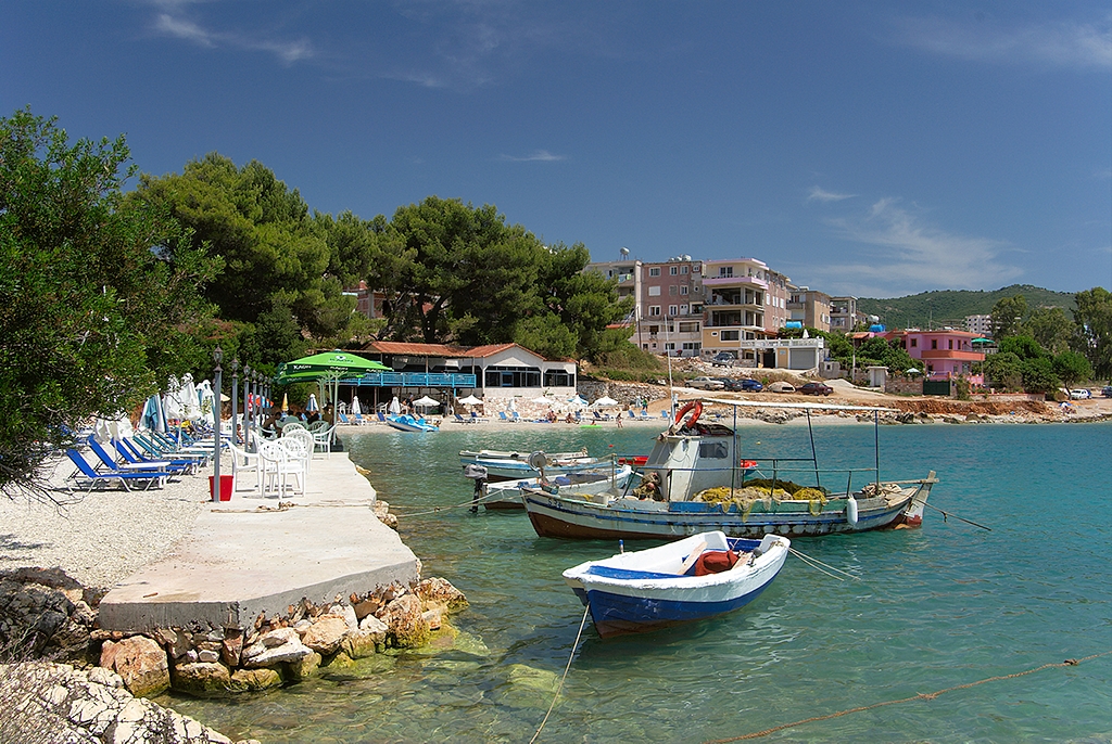 Palase Beach on the Albanian Riviera — smooth white pebbles and clear Ionian water